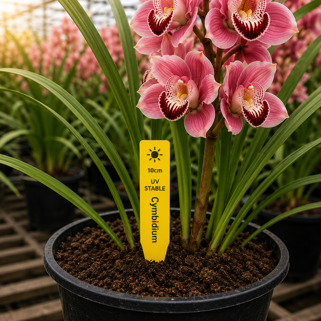 Flat Plant Labels 10cm showing white writeable surface and flat stake form