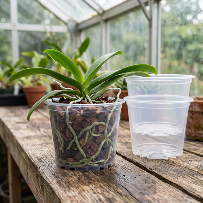 Clear Orchid Pots — 130mm (Pack of 10)