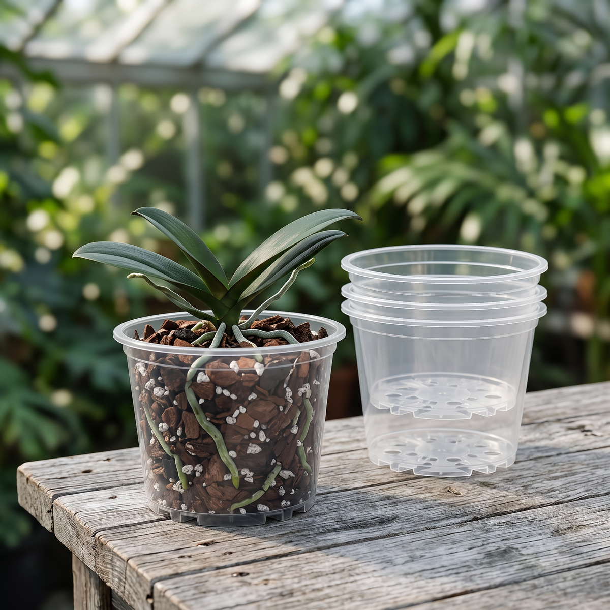 Clear Orchid Pots — 130mm (Pack of 10)