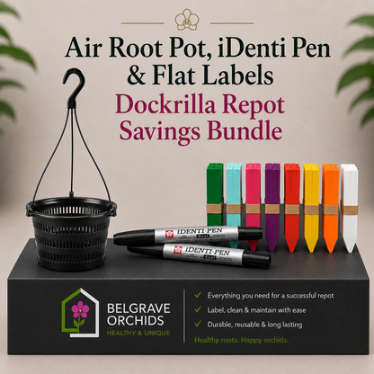 Dockrillia Repotting Pack — Hanging Mesh Pot 3pk + Labels x 20- + Pen x2