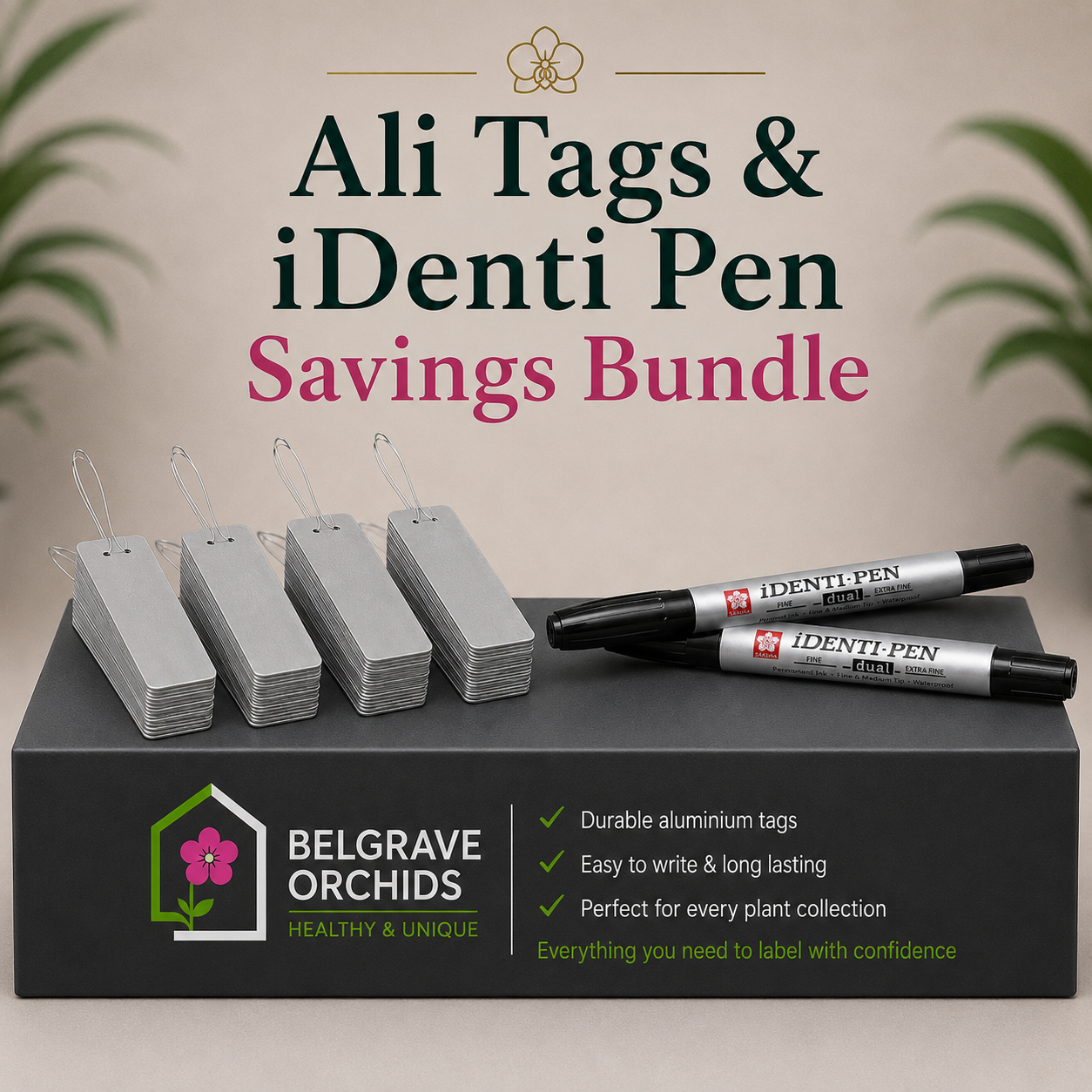 Permanent ID Tag Kit — Aluminium Tags x 100 & iDenti-Pen x 2
