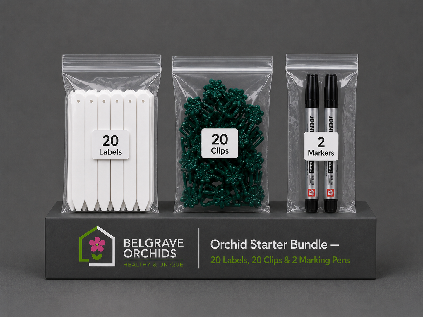 Orchid Starter Bundle — Labels, Clips & Marking Pen