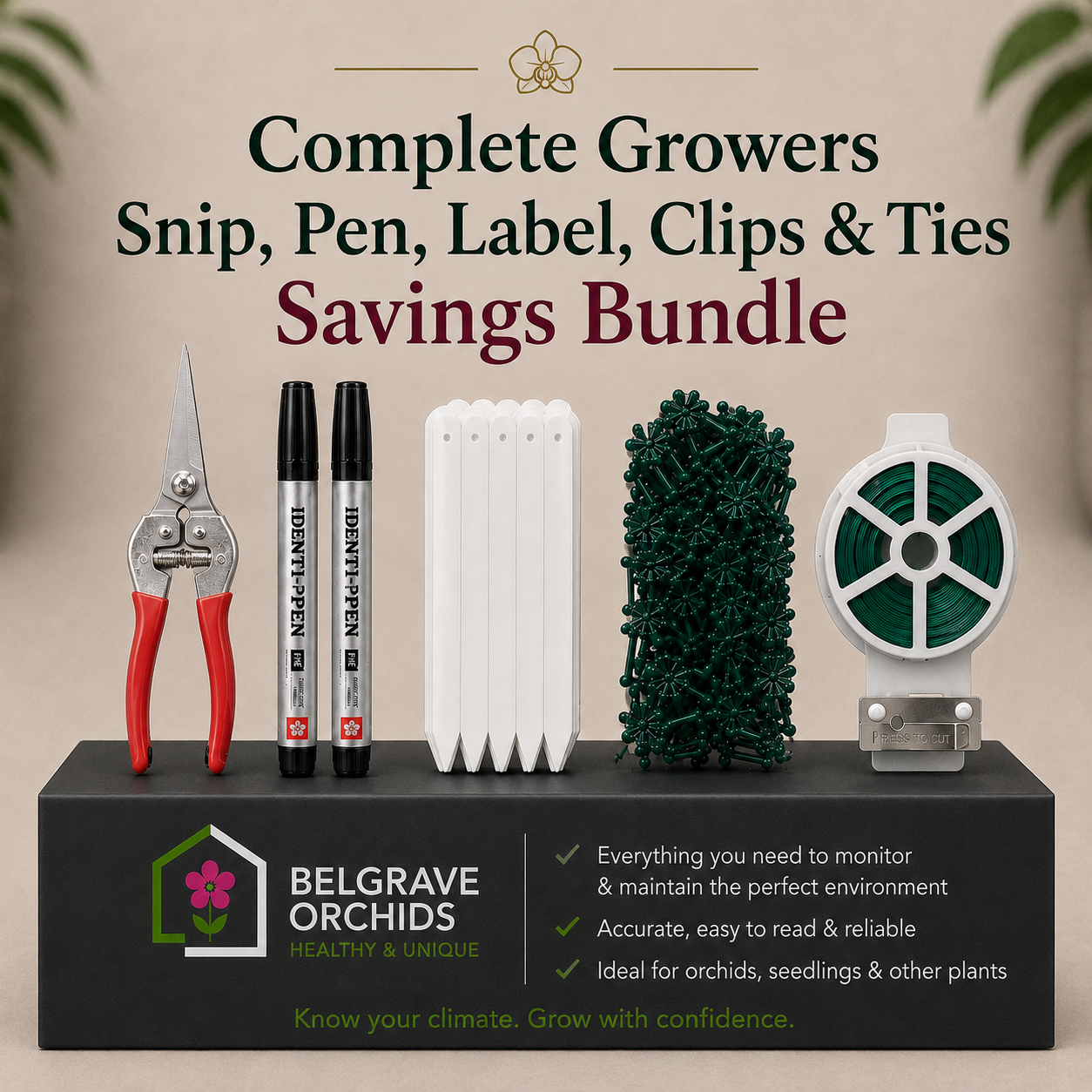 Complete Toolkit — Snips x 1, Pen x 2, Labels x 20, Clips x20 & Wire 50m