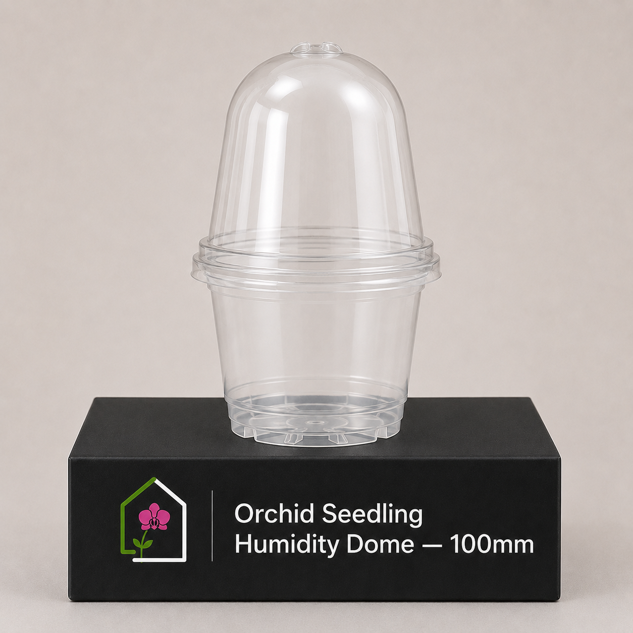 Orchid Seedling Humidity Dome 100mm showing dome display