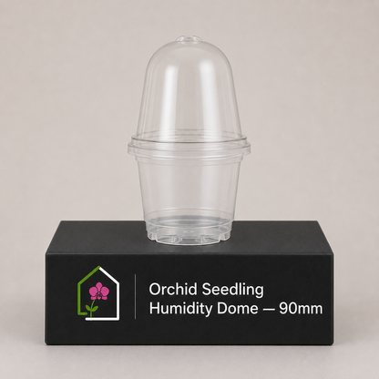 Orchid Seedling Humidity Dome 90mm showing dome display
