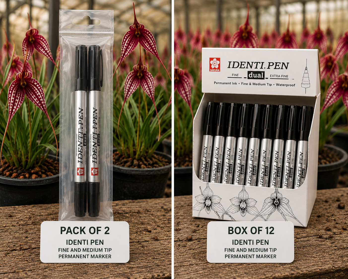 iDenti-Pen Permanent Marking Pen showing cap detail and tip size markings