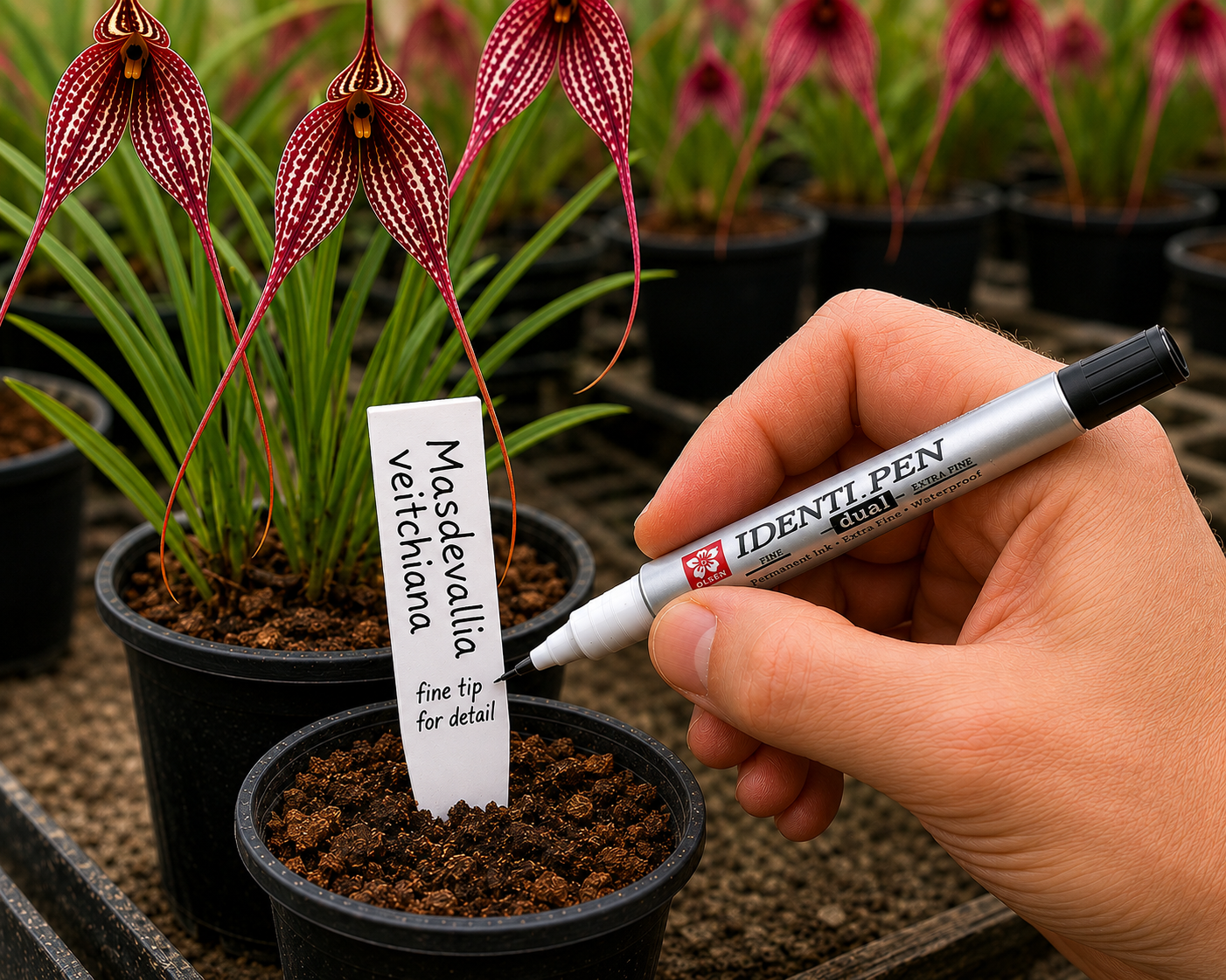 iDenti-Pen Permanent Marking Pen close-up showing fine and broad tip ends