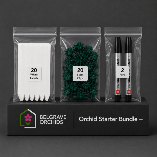 Orchid Starter Kit showing Labels, Clips and Marking Pen contents