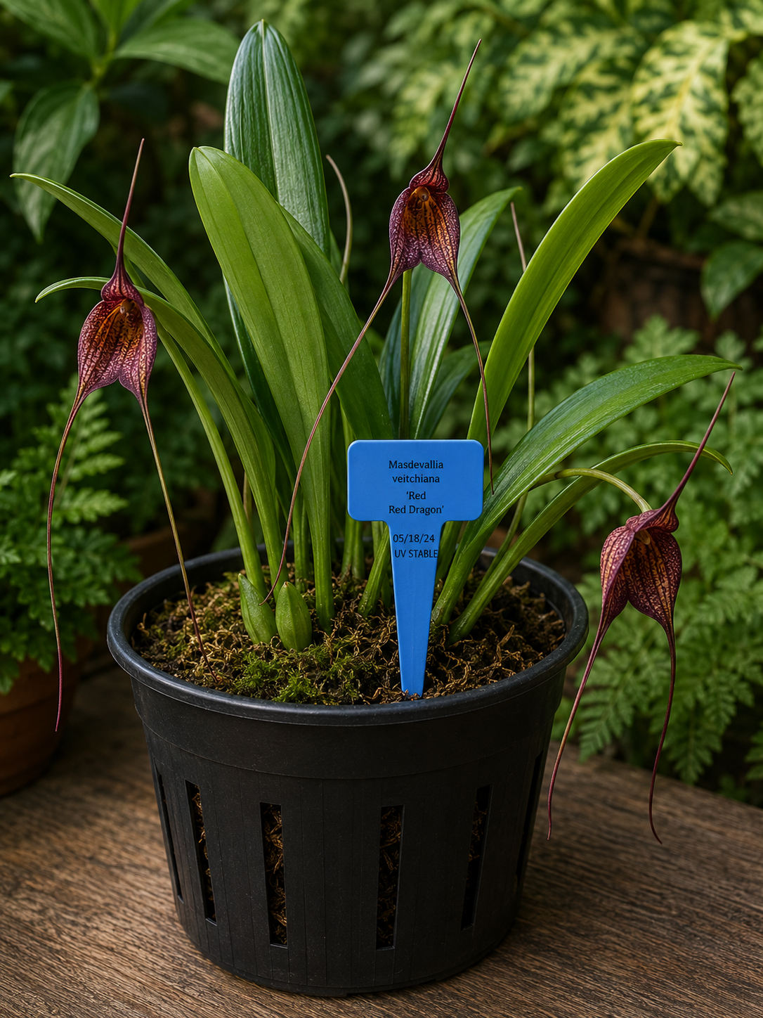 T-Type Orchid Plant Label showing label form and white writeable surface